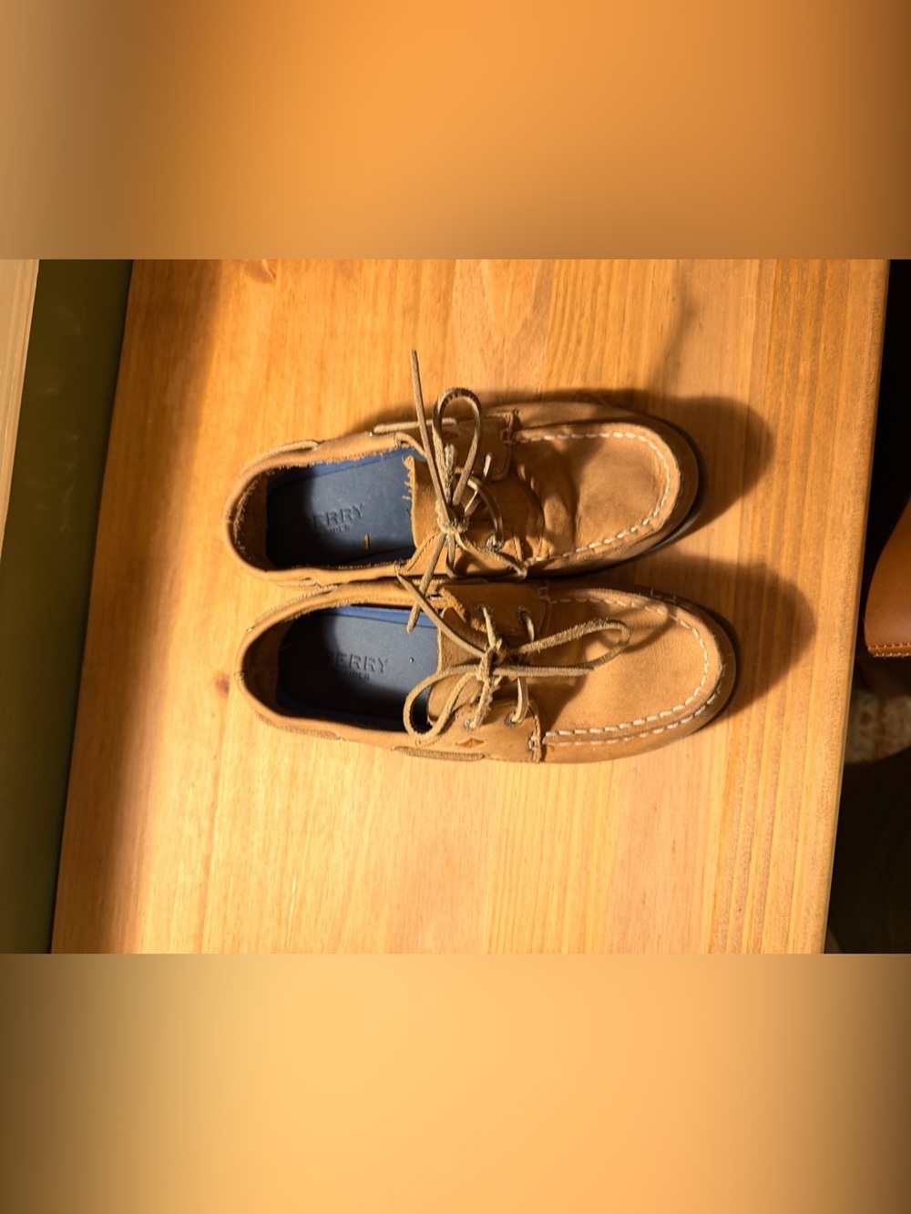 Sperry Brown Leather Boat Shoes with Rawhide Laces - Picture 3 of 5